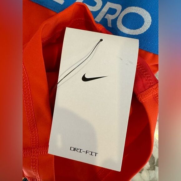 NWT New NIKE PRO Tight Fit 3” Training Shorts Dark Orange Red Blue M - Picture 4 of 6